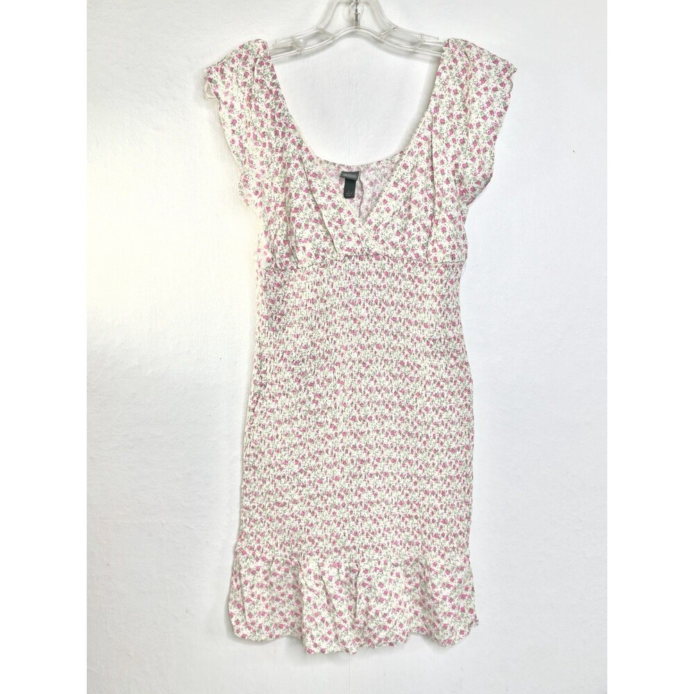 Fairy-Core Cottage-Core Ditsy Floral Mini Dress Short Ruffle Sleeve NWT  #28